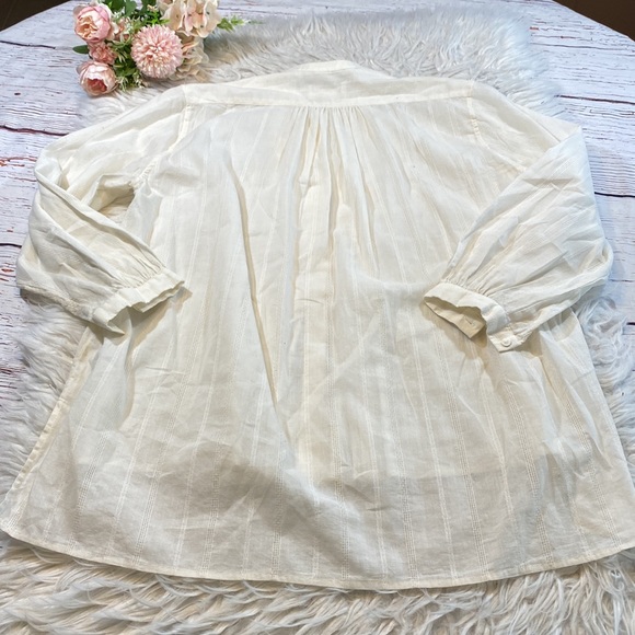 Nili Lotan Sheer Pleated Front Button Down Blouse sz S - Picture 9 of 10